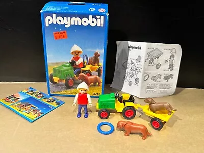 Buy PLAYMOBIL 3715 Tractor Farmer Boy Dogs ORIGINAL Box Complete • 4.99£
