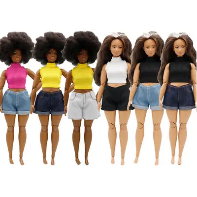 Buy Jean Shorts Or Top For Barbie Curvy Round Shapes Doll Model Women • 6.61£
