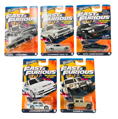 Buy HOT WHEELS 2024 FAST AND FURIOUS SET OF 5pcs HW DECADES OF FAST HNR88 NEW MODEL • 23.51£