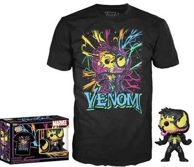 Buy Funko Pop Black Light Venom With T-Shirt Set, Size M • 20£