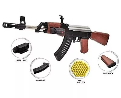 Buy Fiddly Ak 47 Toy Gun/Shooting Gun For Kids With Laser Light And 500 Bullets Gun • 45.42£