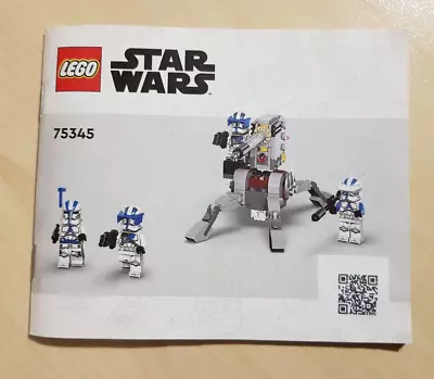Buy LEGO 75345 Star Wars 501st Clone Troopers Battle Pack Instructions ONLY • 2.50£