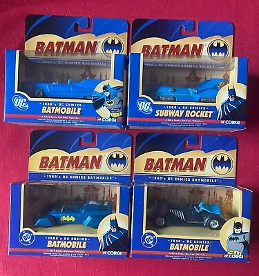 Buy 4  X BOXED CORGI DC COMICS BATMOBILES  1940s , 1960s ,2 X 1990s  NEW • 26.99£