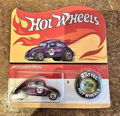 Buy 2018 Hot Wheels 50th Anniversary Red Line Replica VW Beetle + Collector's Button • 25£