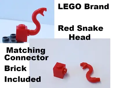 Buy LEGO SERPENT Red Head FREE Connector Brick 1x1 Open Mouth SNAKE VENOM NINJAS • 2.24£