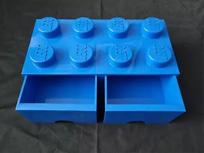 Buy LEGO Brick Drawer 8 Knobs, 2 Drawers, Stackable Storage Box, 9.4 L, Bright Blue • 44.99£