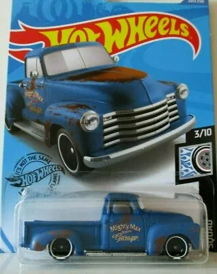 Buy Hotwheels  HW Rod Squad  '52 CHEVY  Blue  Mighty Max Garage  ..mint Long Card! • 3.99£