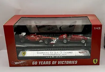 Buy Hot Wheels Ferrari 60 Years Of Victories Silverstone F1 Car Set - Mint In VG Box • 55£