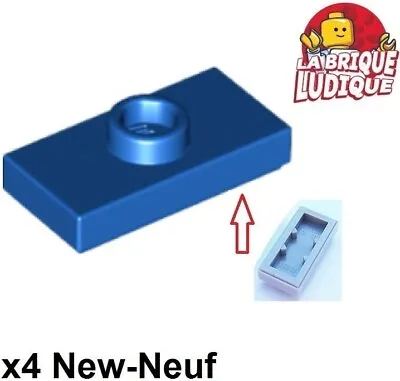 Buy LEGO 4x Flat Modified 1x2 1 Stud Groove Tenon Centre Middle Blue/Blue 15573 • 1.46£