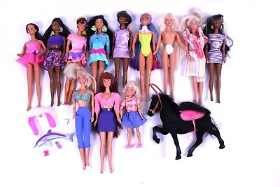 Buy 12 Pcs Set Beautiful Dolls BARBIE By Mattel 1975 + 1991 Collection + 1 Horse • 72£