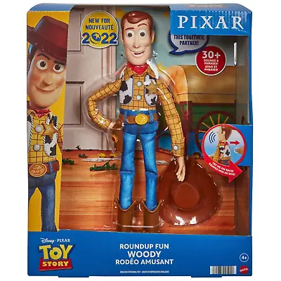 Buy Woody Doll Figure Disney Pixar Roundup Fun Talking Sheriff Pull String Mattel UK • 64.95£