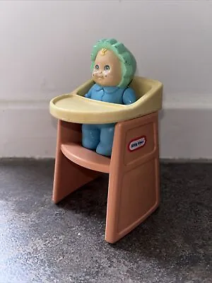 Buy Little Tikes Dolls House Figure Toy Playset Baby Boy & Feeding Highchair Vintage • 19.99£