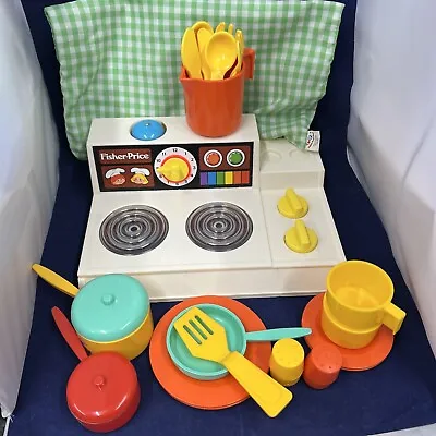 Buy Vintage Fisher Price Toy Kitchen Set - Cooker Hob & Accessories • 13.99£