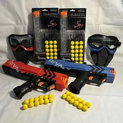 Buy NERF Rival Apollo XV-700 Red & Blue X 2 Blasters With 2 Masks And Ammo • 50£