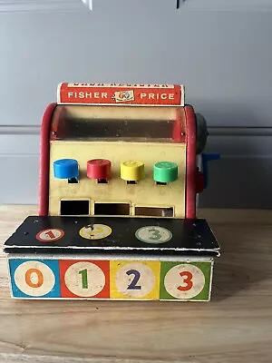 Buy Vintage Fisher-Price Wooden Cash Register #972 No Coins 1960's Toy Bell • 14.21£