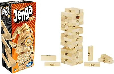 Buy Classic JENGA Game Hasbro Stack Pull Crash Wooden Block Tower Game Mental Skill  • 14.45£