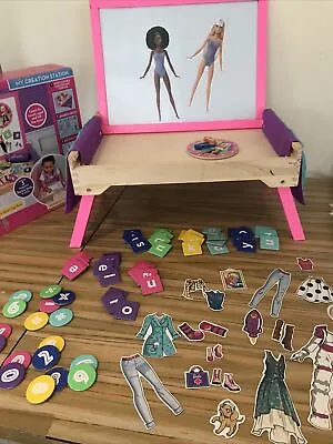 Buy Barbie Wooden My Creation Station 2in1 Portable Tray Table Magnetic Whiteboard • 17.99£