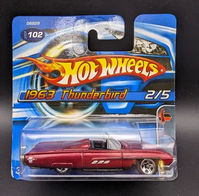 Buy Hot Wheels #102 1963 Ford Thunderbird Red Muscle Mania Vintage 2005 Release L36 • 6.95£