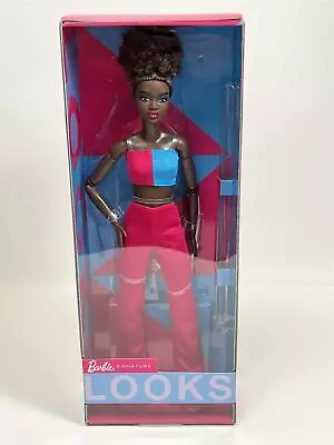 Buy Barbie Signature Looks #14 Doll Black Updo Pink Trousers Mattel HJW81 • 48.99£