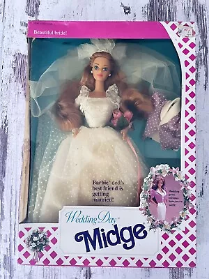 Buy 1990 Barbie Wedding Day Midge Made In China NRFB • 214.43£