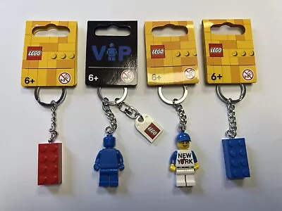 Buy Lego Keyrings/Keychains (x4) VIP Blue & NYC Minifigures - Red & Blue Brick - New • 13.95£