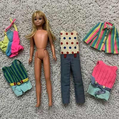Buy VINTAGE 1963 Barbie Sister SKIPPER DOLL + 5 Outfits ROMPER Suit JACKET Pants LOT • 132.61£