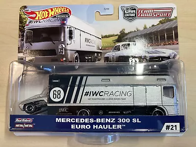 Buy Hot Wheels New Team Transporter Mercedes-Benz 300 SL + Euro Hauler Real Riders • 48.50£