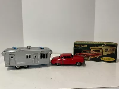 Buy S.S.S. Japan Tin House Trailer With Cadillac With Box Antique Vintage Toy Bandai • 78.75£