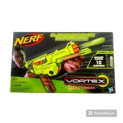 Buy NERF Vortex LUMITRON Glow-in-the-Dark Disc Blaster - Brand New • 124.72£