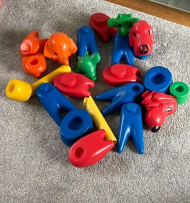 Buy Vintage FISHER PRICE Push Lock Together Animals Building • 4.99£