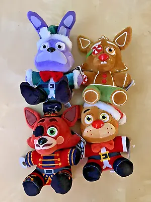 Buy Five Nights At Freddys Holiday 4 Plush Foxy Freddy Bonnie Elf Gingerbread Santa • 89.99£