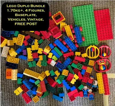 Buy Lego Duplo Bundle 1.70kg+, 4 Figures, Baseplate, Vehicles, Vintage, FREE POST • 18.99£