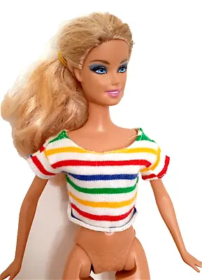 Buy 1989 BARBIE MY FIRST EASY ON FASHION - Colored Stripes T-Shirt Jersey B258 • 5.14£
