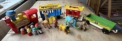 Buy Vintage Fisher Price Little People Circus Train  With Animals Wooden Figures  • 24.99£