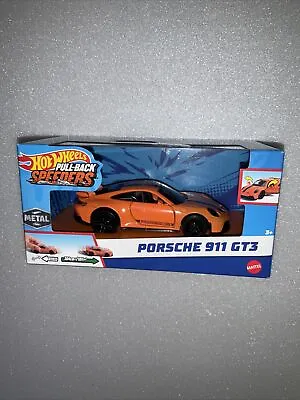 Buy Hot Wheels Pull Back Speeders PORSCHE 911 GT3 Orange 1:43 (NEW) Pullback Metal  • 16£
