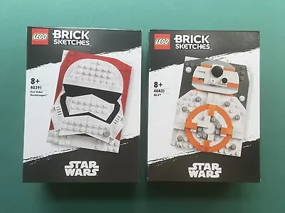 Buy LEGO Brick Sketches Stormtrooper 40391 & BB-8 40431 Retired Sets - New & Sealed • 27.99£