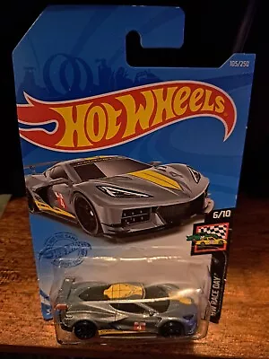 Buy Hot Wheels Corvette C8 R Grey HW Race Day Number 105 New And Unopened • 2.25£