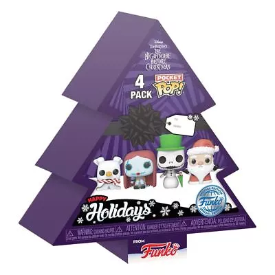 Buy Nightmare Before Christmas Pocket POP! Vinyl Figure 4-Pack Tree Holiday 4 Cm • 20£