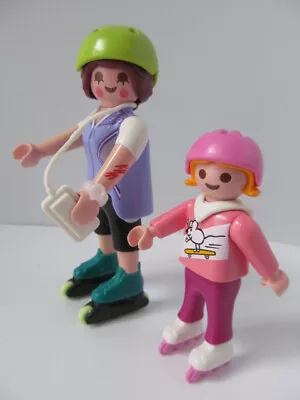 Buy Playmobil Dollshouse/City/Playground Figures: Mum & Girl On Rollerblades NEW • 6.49£