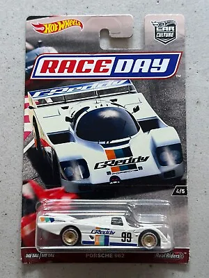 Buy 2016 Hot Wheels PORSCHE 962 Race Day Car Culture Real Riders • 49.99£