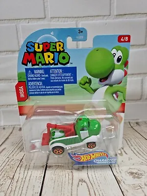 Buy Hot Wheels Super Mario Character Cars Die Cast Car Yoshi - New Sealed - 4/8 • 11.95£
