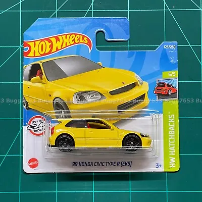 Buy Hot Wheels 2022 | 99 Honda Civic Type R (EK9) Yellow Short Card Box Shipped • 9.99£