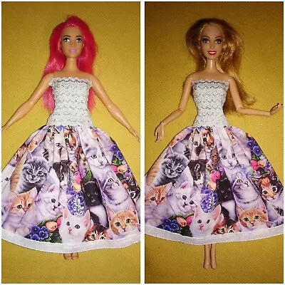 Buy Barbie & Curvy Dolls Glitter Dress Cats Princess Summer Ball Gown K06 Dress • 6.06£