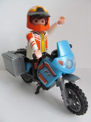 Buy Playmobil Dollshouse/adventure Extras: Motorbike & Rider Figure NEW • 9.99£
