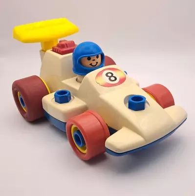 Buy Vintage 1984 Fisher Price Racing Car, Take Apart, Pull Back And Go. • 12£