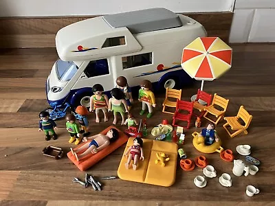 Buy Playmobil Camper Van Mobile Home 4859 Figures Food Children Parasol Cups • 3.99£