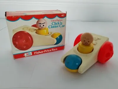 Buy Fisher Price Click And Clatter Car 1976 #417  Vintage (Boxed) • 8£