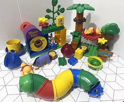 Buy 💥Vintage Winnie The Pooh Lego Duplo & Tunnel Fun Play Set Piglet Eeyore House￼ • 39£