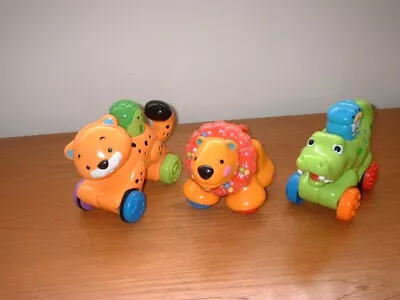 Buy Fisher Price 3 Baby/toddler Activity Toys Lion Leopard Croc Clackety Push & Go • 7.99£