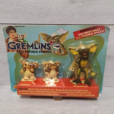 Buy VINTAGE GREMLINS FIGURES Original 1984 LJN 3 Pack Gizmo, Stripe & Gremlin Rare • 89.99£